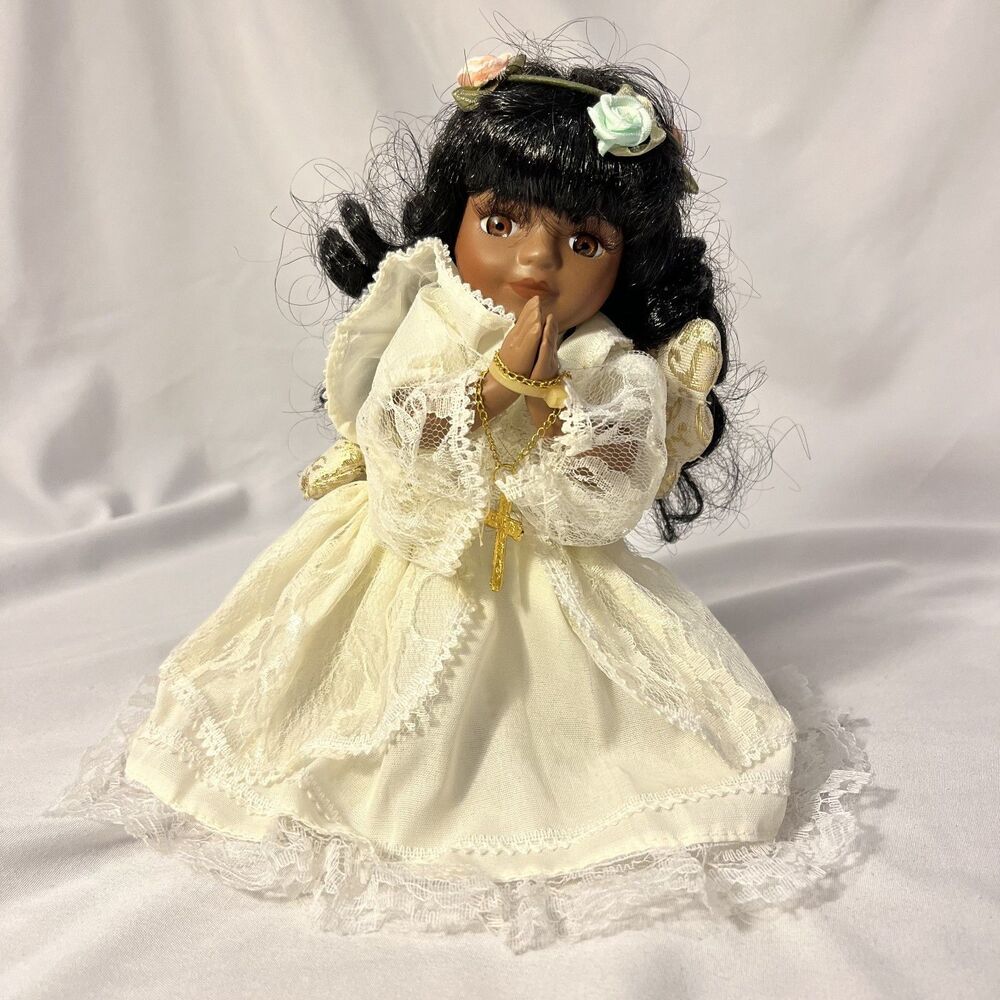 Vintage The Knights Bridge Collection Porcelain Praying Doll African American